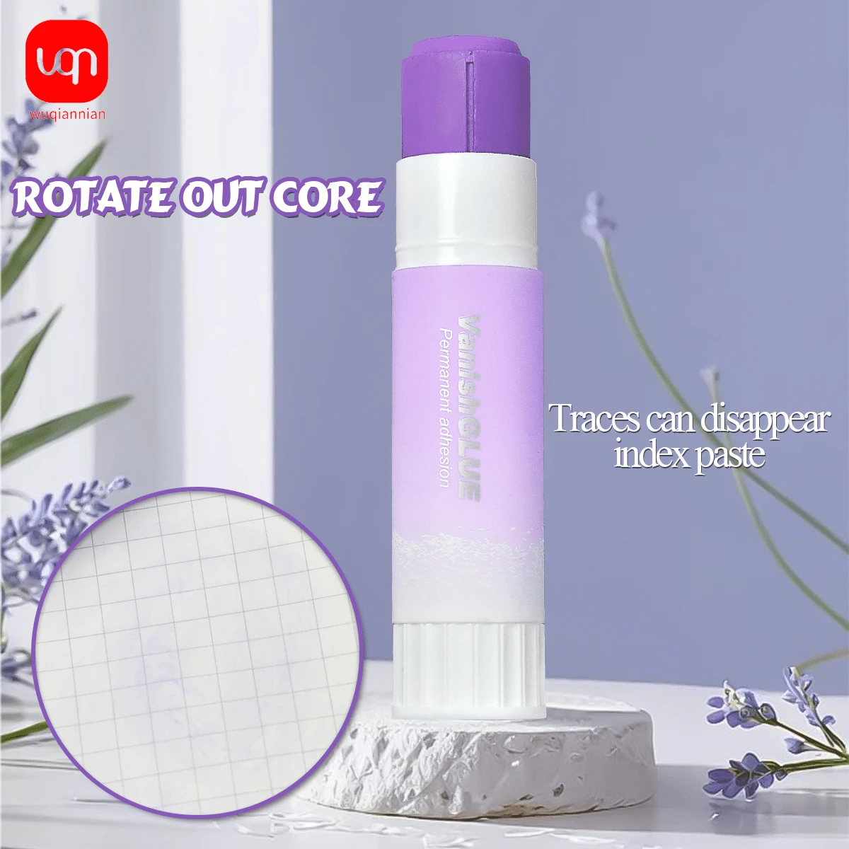 WUQIANNIAN WQN 2/4/8pcs Highly Attractive Lilac Solid Glue Stick, Large Capacity Colloid, Smooth Glue, Non-Formaldehyde, Safe, High Viscosity And Strong Stickiness, Handmade Handbook, DIY Back-To-School Season