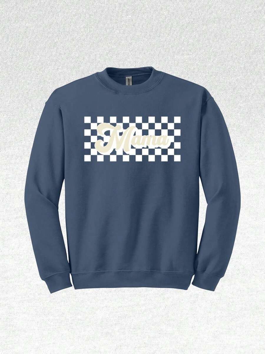 PINEHART Retro Mama Sweatshirt, Mom Crewneck Sweatshirt, Mothers Day Gifts Tees, Retro Sweatshirt, Retro Mama Hoodie, Mom Sweatshirt, Mama Lover Tee
