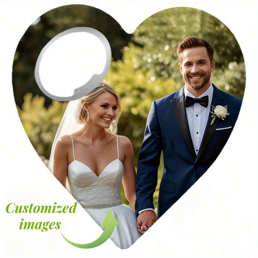 1pc Personalized Heart Shaped Wedding Bottle Opener Favor Gift, Suitable For Weddings, Parties And Valentine's Day