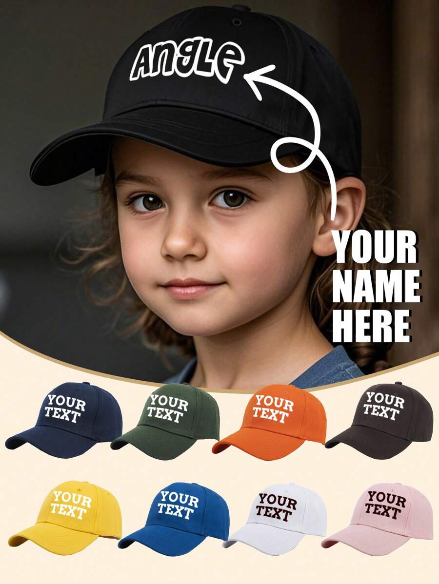 Gorra de béisbol personalizable para niños, con diseño y nombre personalizado, protección solar, deportes, protección UV, gorra de ciclismo de verano, multifuncional, ornamental, letras, elegante, linda, colorida, kawaii, adorable, casual, única, personalizada, regalos para bebés, regalos ideales para él, regalos ideales para ella, familia, amigos, hija, hijo, ella, para el Día del Niño