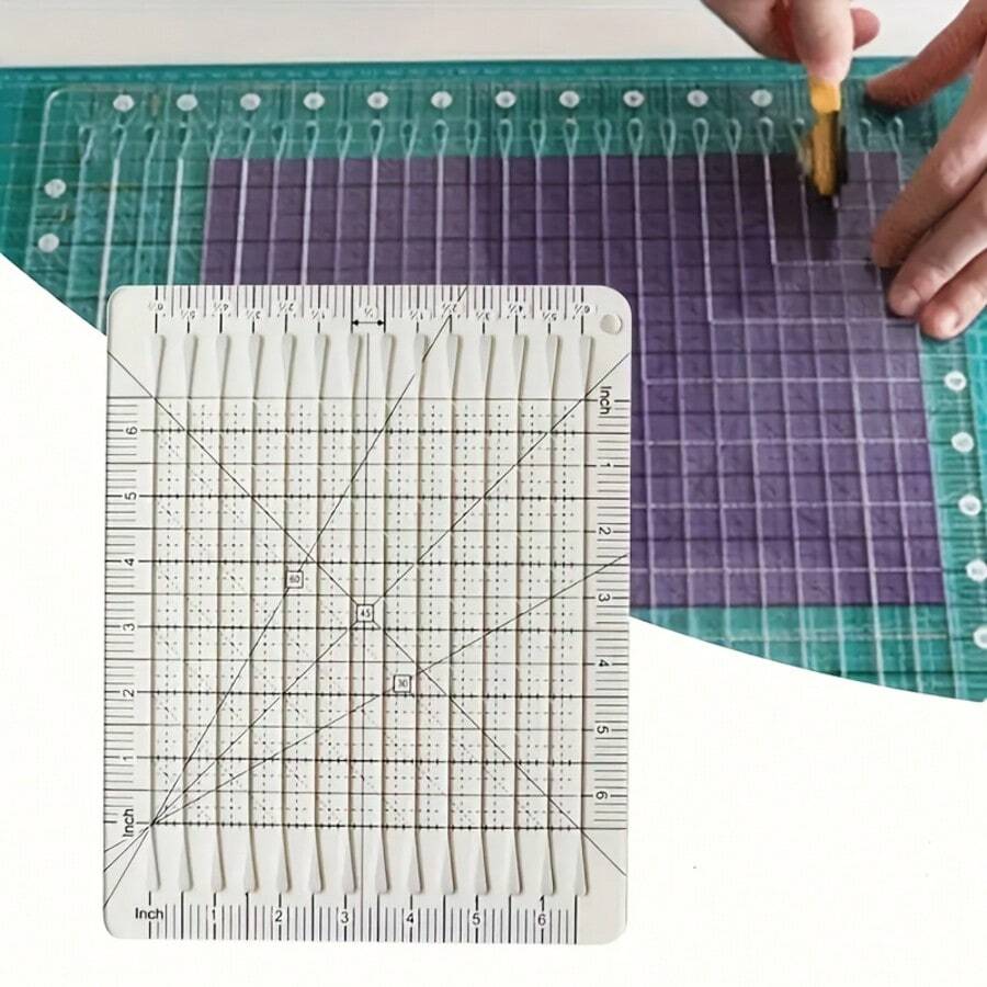 Regla de corte de acrílico para acolchados - Transparente, plantilla de costura y patchwork de 6/12 pulgadas para manualidades DIY