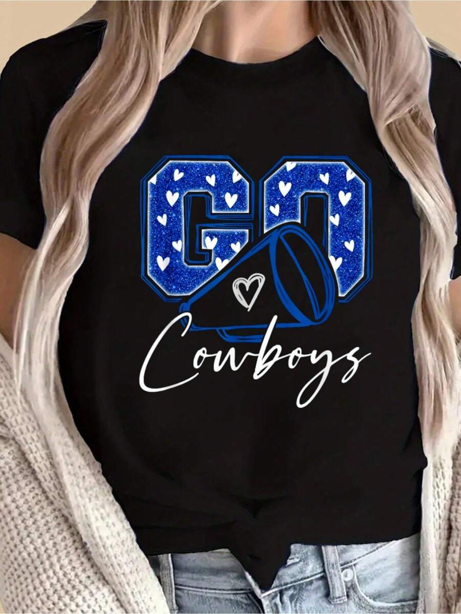 Go Cheer Cowboys Design Gift For Men Women Girls T-Shirt