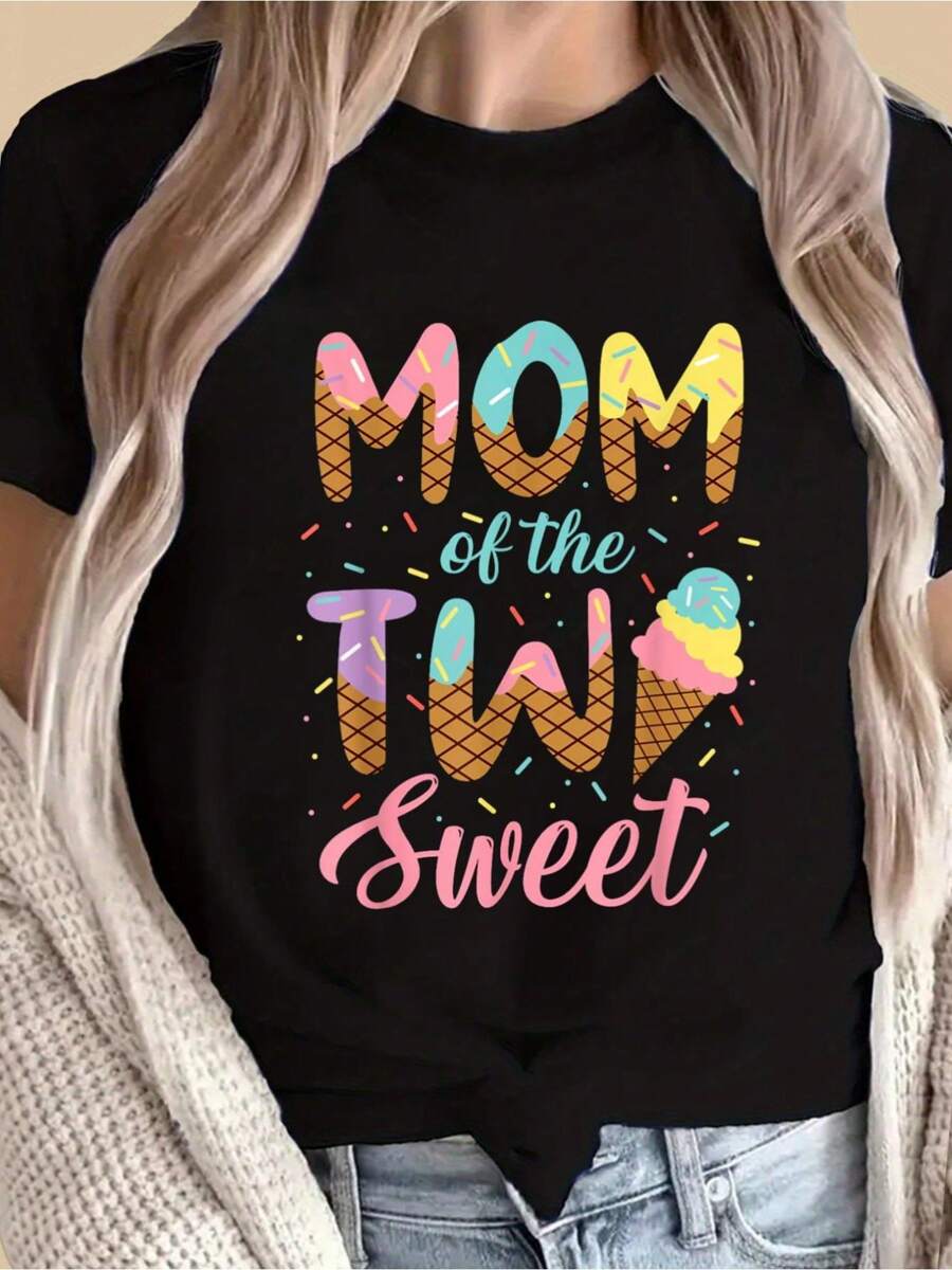 Mom Of The Two Sweet Birthday Girl Ice Cream Lovers 2nd T-Shirt