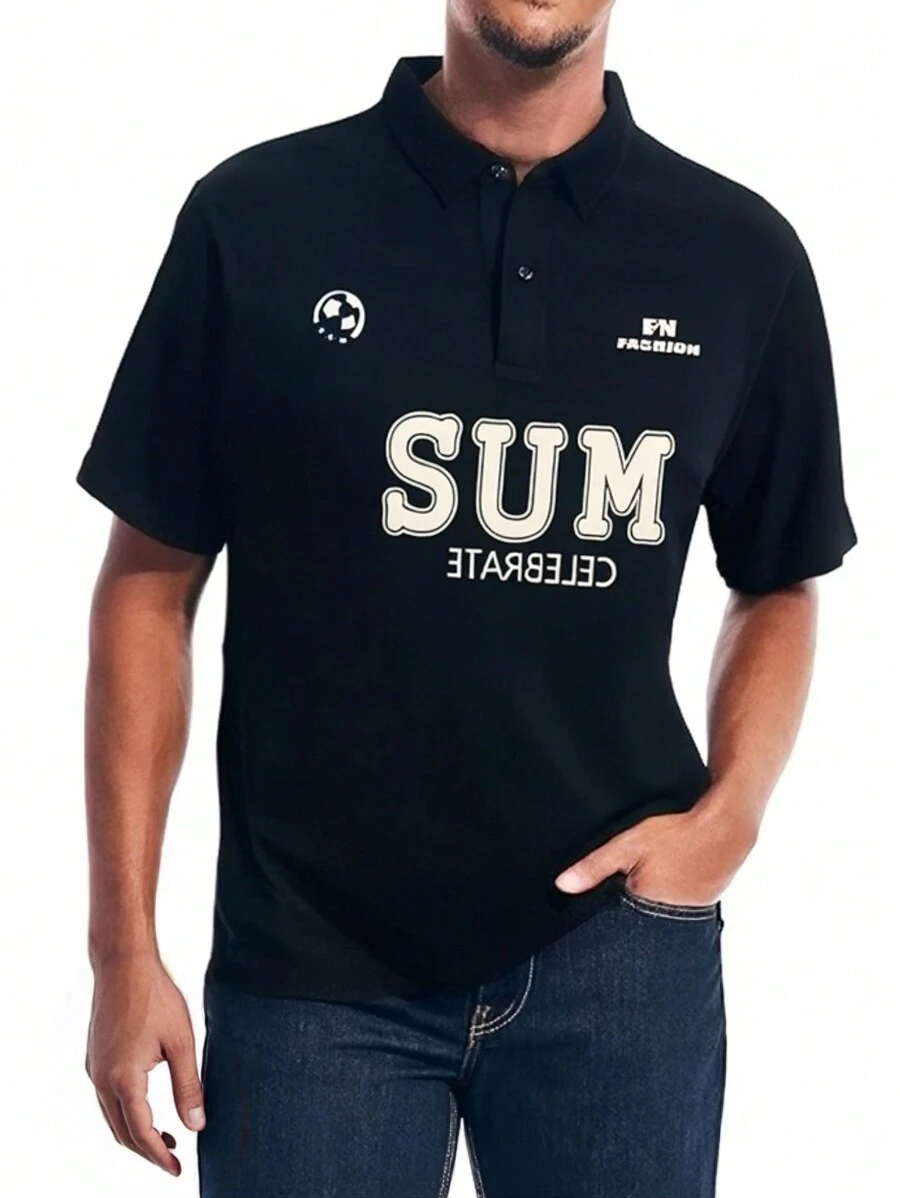 Men's Turndown Collar Polo Shirt, Short Sleeve T-Shirt, Summer New Arrival