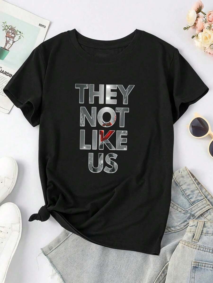 They Not Like Us Cool Women T-Women's Shirt - Unique Creative Humor Graphic Women's Tee For Men And Women Perfect For Casual Street Wear Funny Round Neck Design 2024 Fashion Statement