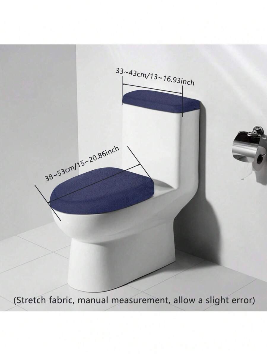 Toilet Tank Lid Cover Stretch Velvet Bathroom Toilet Cover Set Soft Comfortable Universal Toilet Cushion Bathroom Accessories