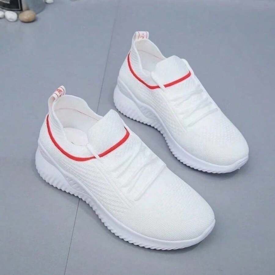 Baskets à plateforme de style coréen pour femmes - Chaussures de sport en maille respirante pour le quotidien, les loisirs et l'école - Chaussures à la mode et polyvalentes pour les jeunes femmes