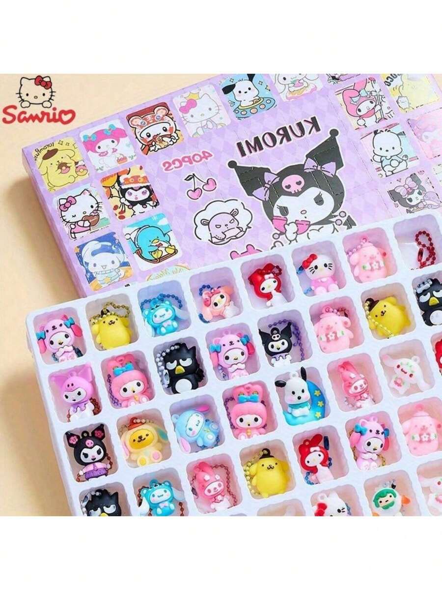 Sanrio Sanrio Blind Box Set - 40 Unique Collectible Figurine Charms, Plastic, Suitable For Ages 14+, Officially Licensed Cartoon Character Figures, Great As Halloween, Christmas, Birthday Gifts Or Collectibles