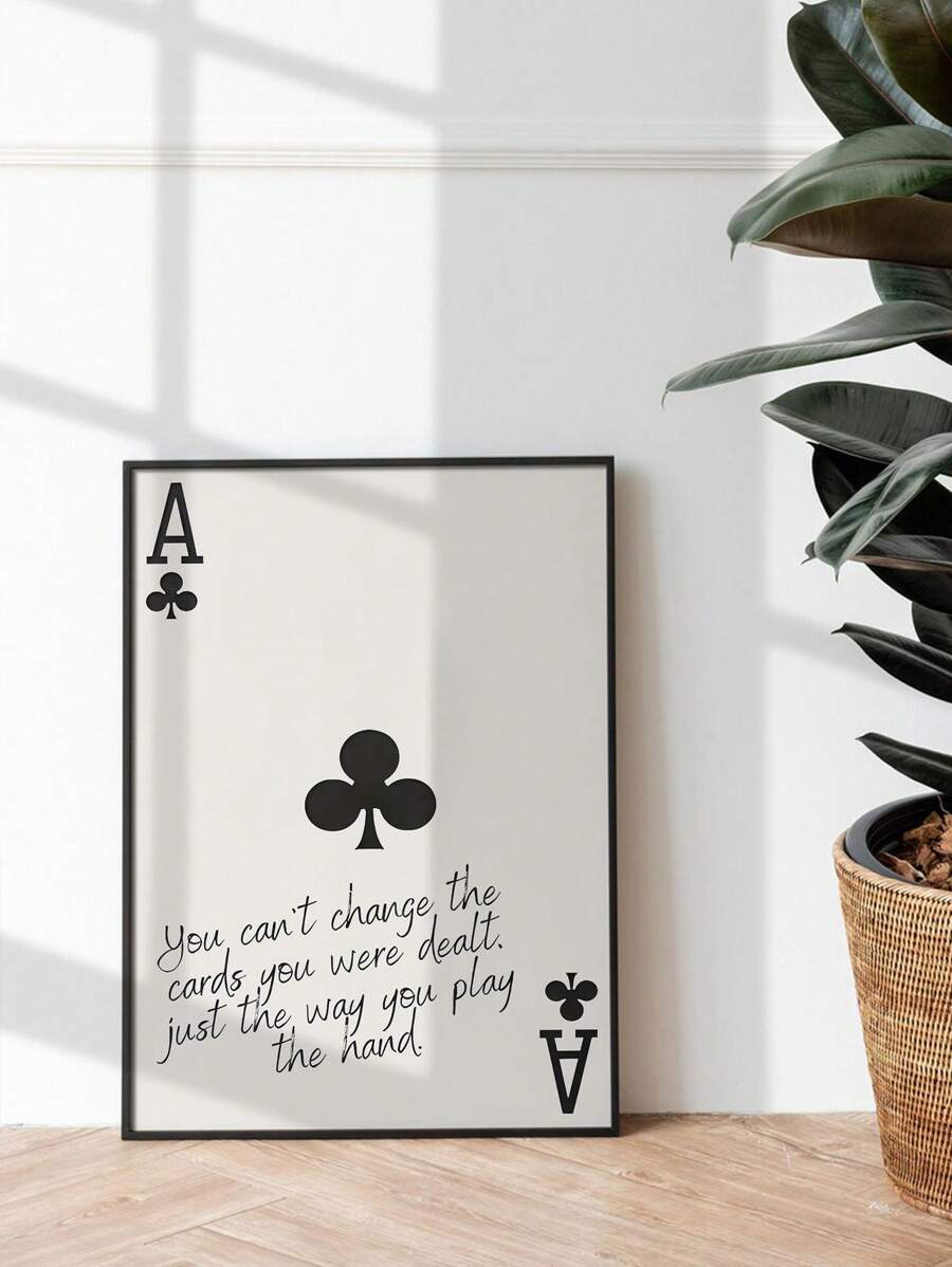 1pc Prints Black And White Wall Art Decor Poster Print Ace Card (Unframed) Aesthetic Retro Wall Prints Wall Art