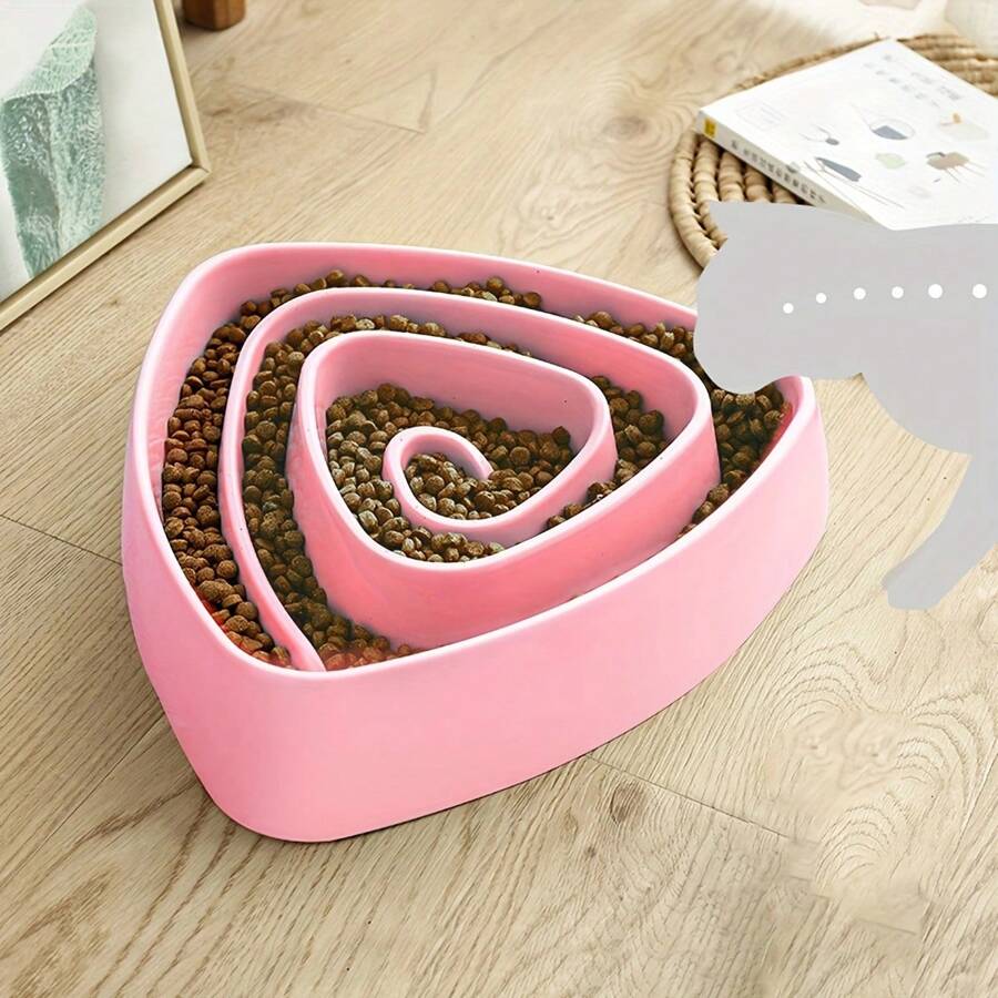 1pc Pink Slow Feeding Dog Lover And Dog Mom Love Bowl, Heart-Shaped Anti Slip Maze Puzzle Bowl, Anti Choking Small To Medium-Sized Dog Lover And Dog Mom Love Cat/Dog Lover Gift And Dog/Cat Mom Love Pet Food Bowl, Easy To Clean, Prevents Rapid Eating, Promotes Digestive Health