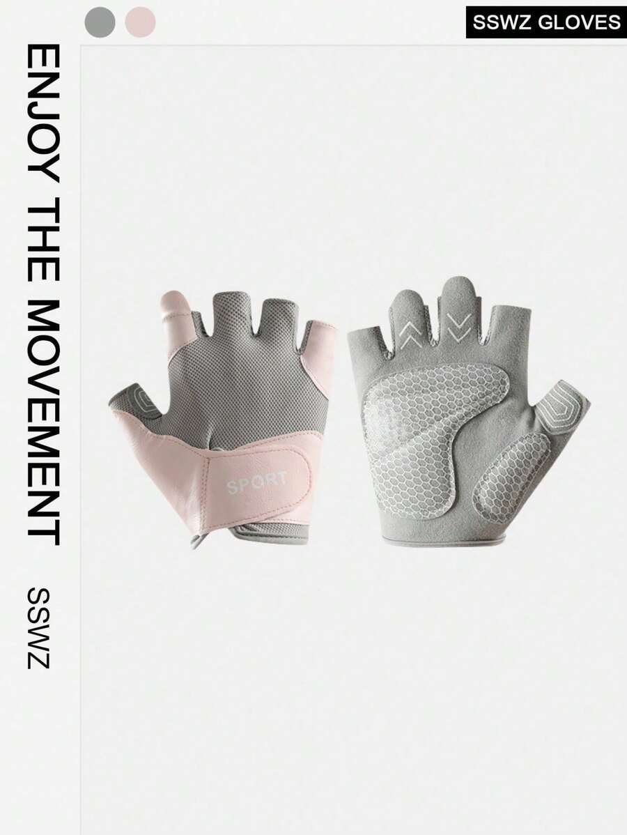 BAMANSHI 1 Pair Women's Sports Gloves, Fitness Gloves Fingerless Thin Shock-Absorbing Anti-Slip Breathable For Gym, Yoga, Road Bike, Mountain Bike Cycling