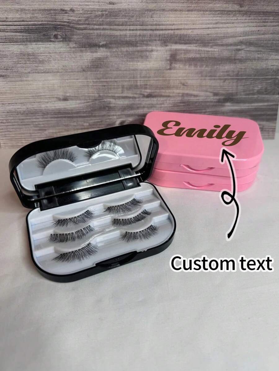 1pc Personalized Eyelash Case, Custom Eyelash Box For Celebrations, Bridesmaid Gift, Travel Eyelash Storage