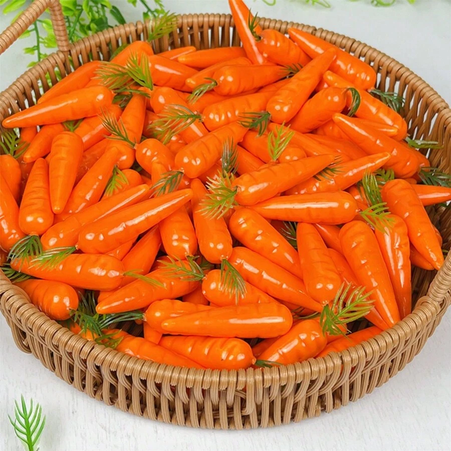 20pcs/10pcs Easter Simulation Artificial Mini Carrot Decoration,For Easter Party Home DIY Decoration Vegetable Carrots Gift