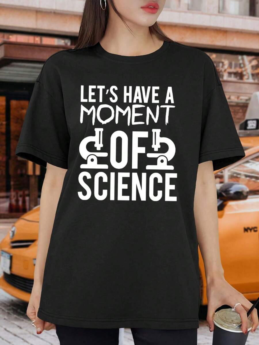 Let's Have A Moment Of Science - Chemistry Humor Women T-Women's Shirt With Periodic Table Design For Science Lovers And Teachers
