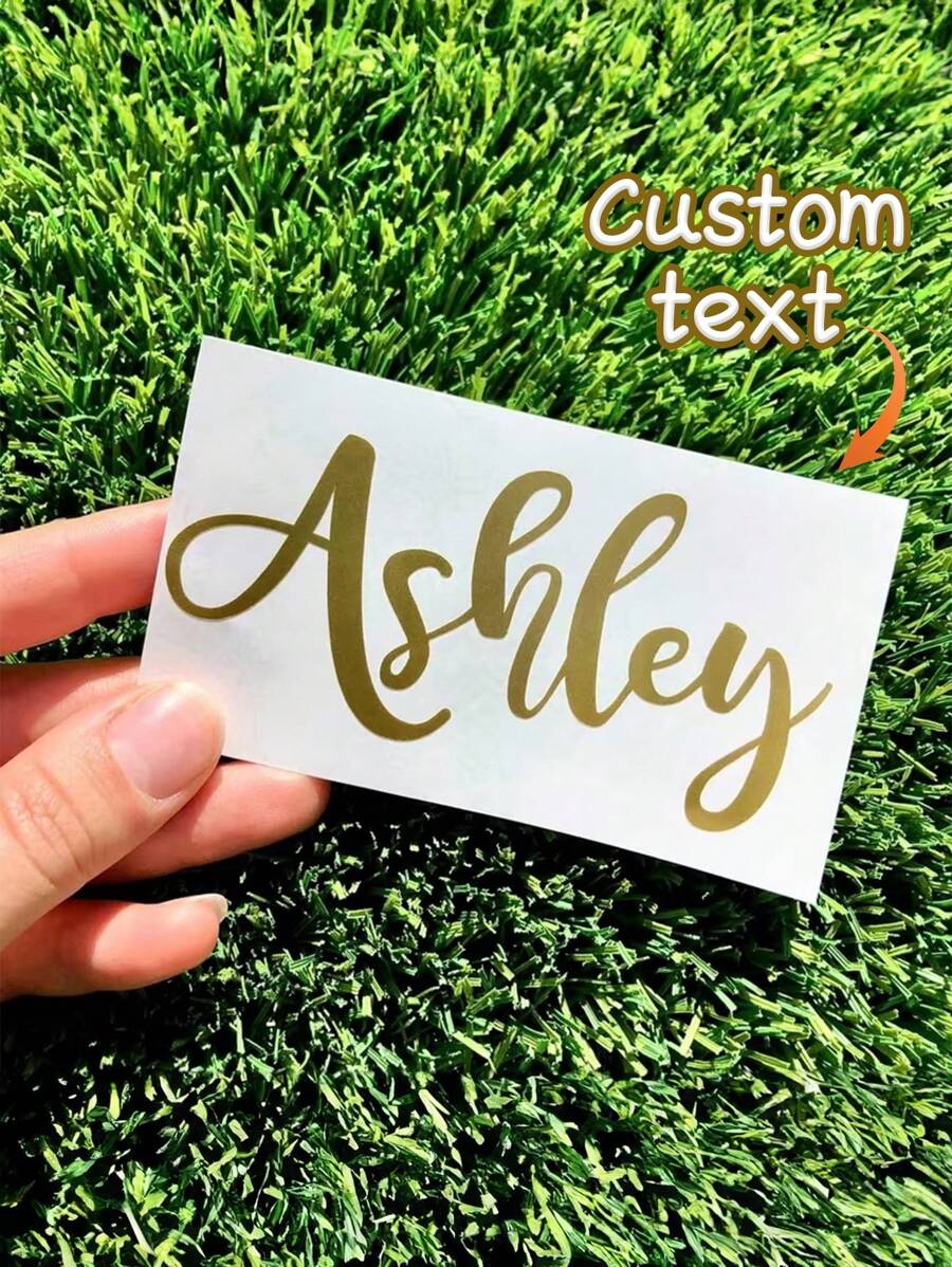 10pcs Customized Text/Name Stickers, PVC Self-Adhesive Labels, Personalized Name Stickers For Decoration On Cups, Walls, Cars, Laptops, Water Bottles, Wine Glasses, Bumpers, Available In 3 Sizes, Suitable For DIY Craft, Back To School Decor