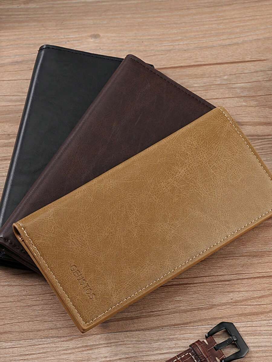 2025 New Long Wallet For Men Slim Leather Multi-Function Combo Driver's License And Bifold Wallet Card Holder Wallet Business Card Holder Credit Card Holder Id Card Holder