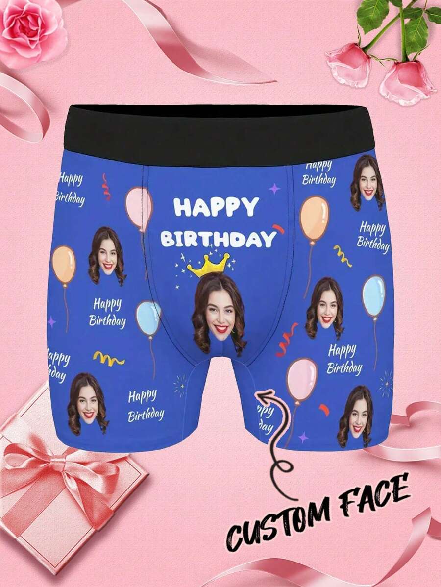 1-Piece Custom Boxers With Faces For Boyfriends, Husbands, Dads, Custom Underwear With Photos, Pictures Boxers, Photos Boxers, Personalized Gifts.