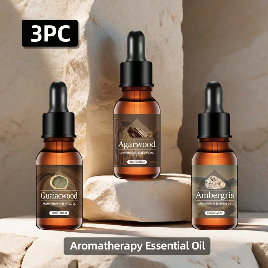 1pc/3pcs Wooden Aromatherapy Essential Oil Sets, Gift Gift Set Diffuser Candle Holder Refill Liquid, Home Office Car Scented Oil Humidifier Gifts Birthday Graduation