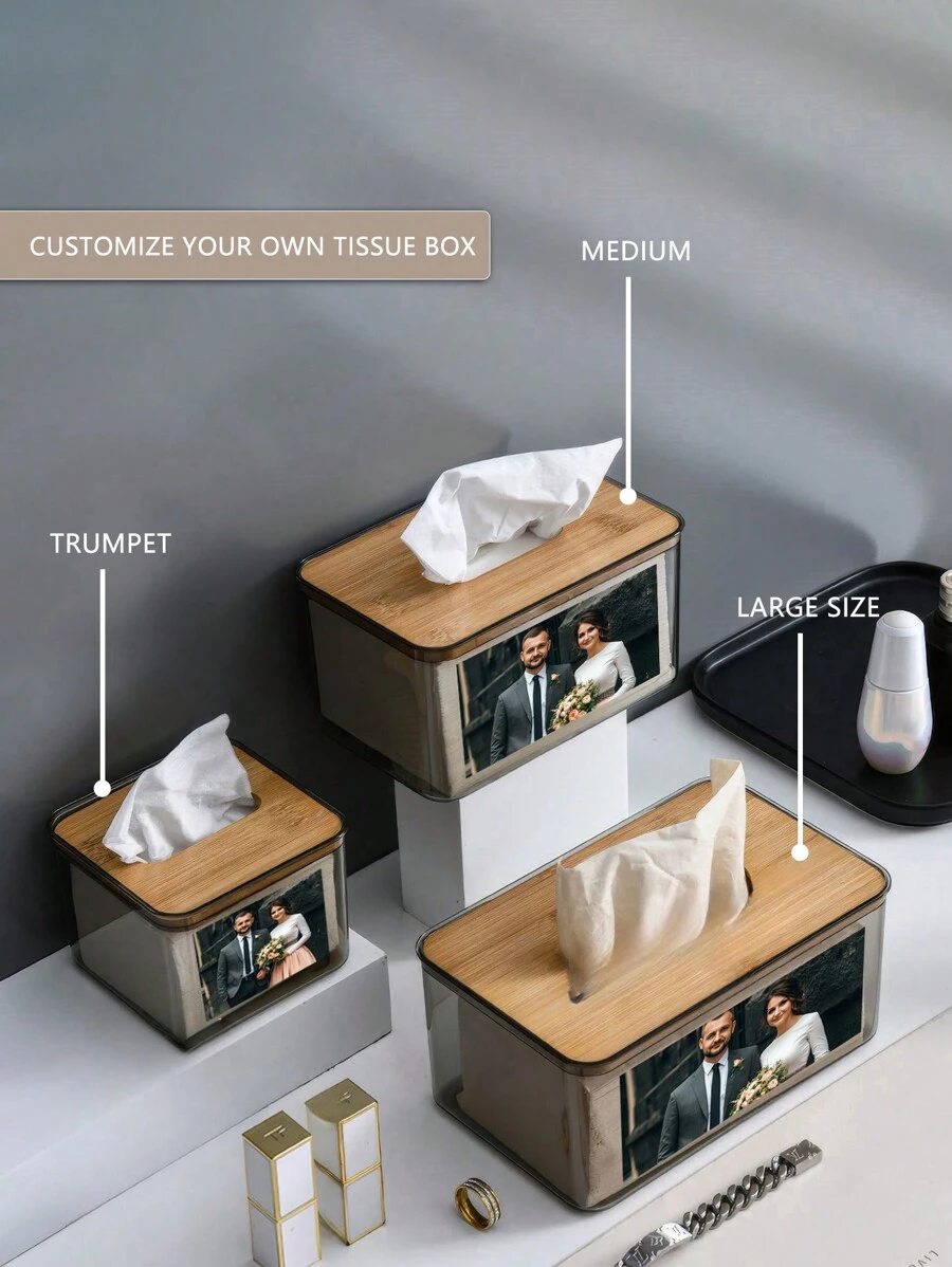Custom Photo DIY Pattern Creative Paper Box DIY European Desktop Storage Box Home Wooden Napkin Box Multi-Functional Storage Box, Suitable For Holiday Gift Festival/Father Day/Thanksgiving/Teacher's Day/Valentine's Day Gift, Suitable For Office, Bathroom, Bedroom, Living Room, Tea Room, Coffee Table, Living Room Outdoors, Etc.