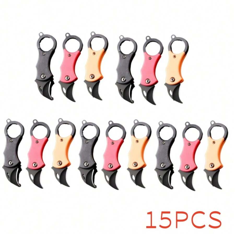 15PCS Multi Functional Folding Knife, Mini Outdoor Knife, Camping Gift Carry On Self-Defense Knife, Pocket Knife, Camping Knife