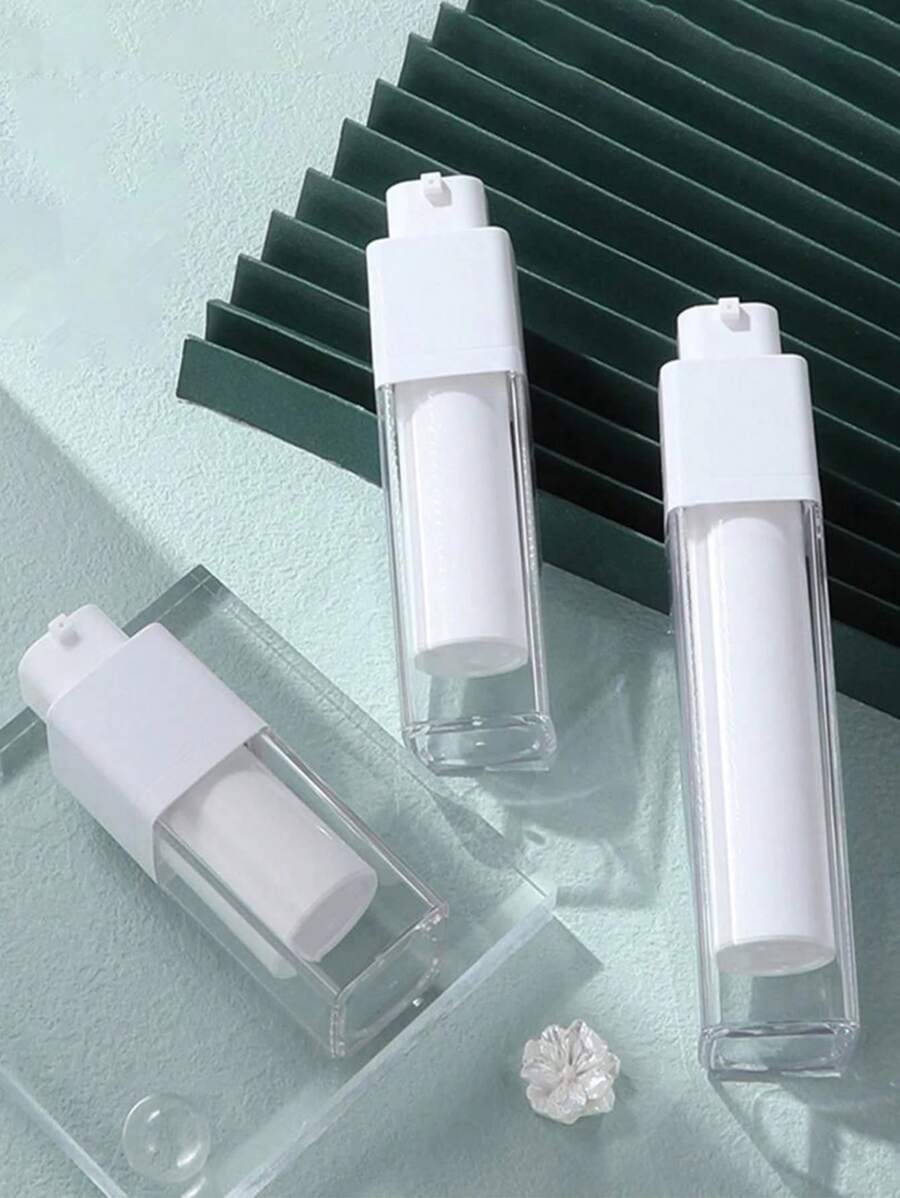1 pieza Botella de cosméticos portátil al vacío y giratoria, apta para loción, esencia, spray, base de maquillaje, humectante, botellas de muestra de viaje