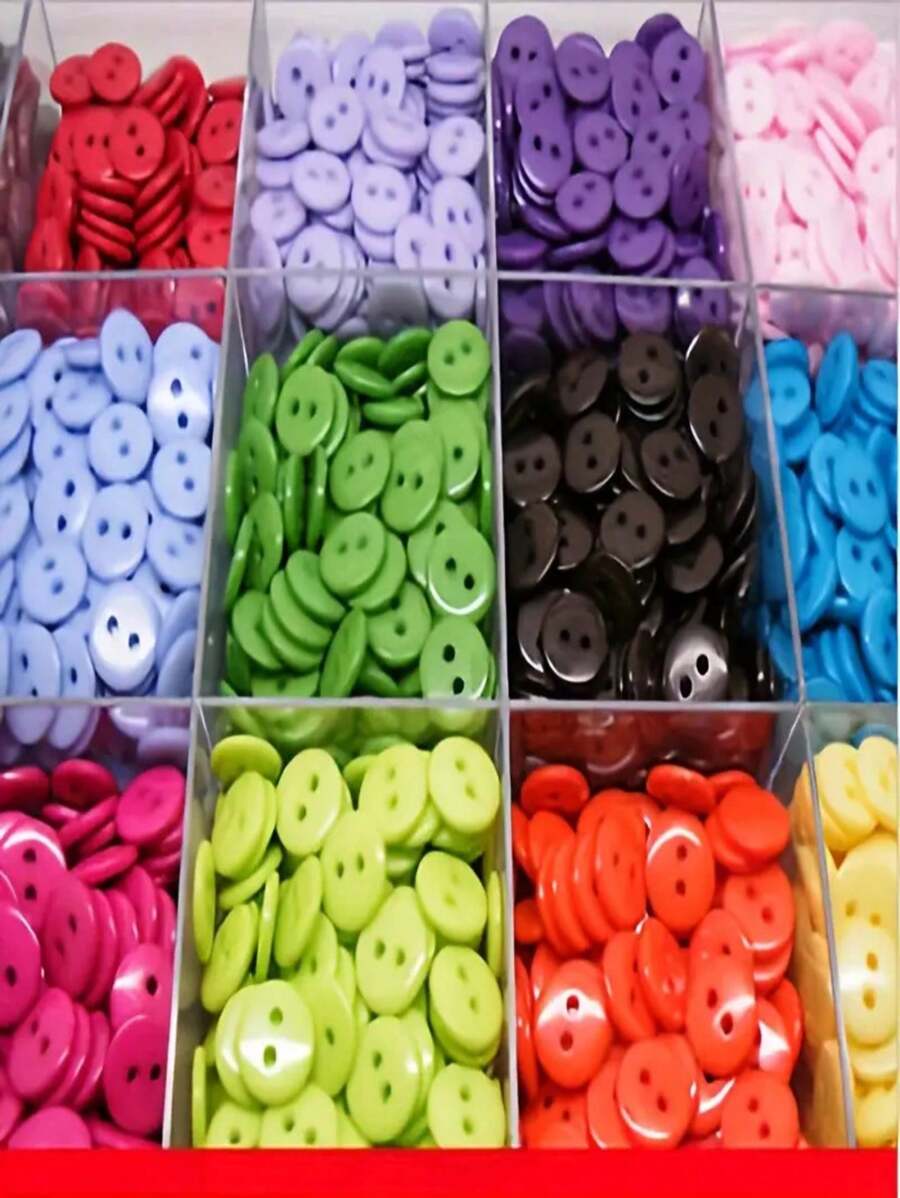 50-Pack Premium Resin Buttons - 7.5mm To 25mm Assorted Sizes, Colorful Two-Hole Plastic Buttons For DIY Crafts, Sewing, Shirts, Suits - White, Red, Black, Beige - For Crafters & DIY Enthusiasts - Perfect Gift For Sewing Lovers