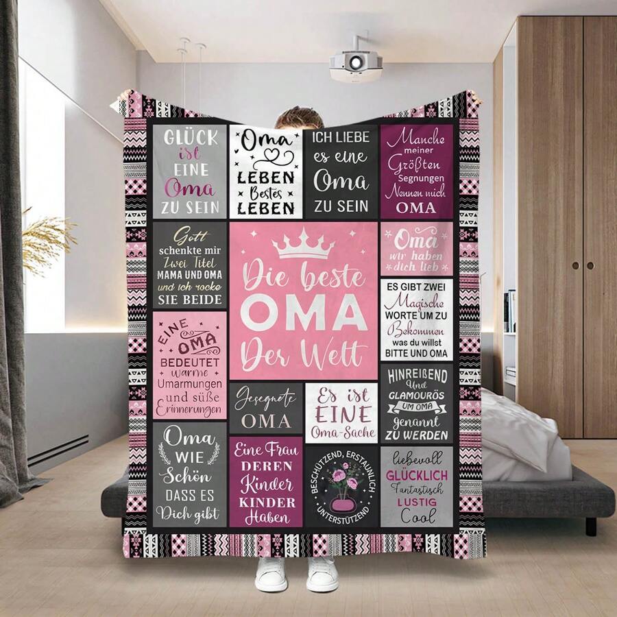 1pc Meaningful Gift Blanket For Grandma, Best Grandma Birthday Gift From Grandchildren, All-Season Multifunctional Gift