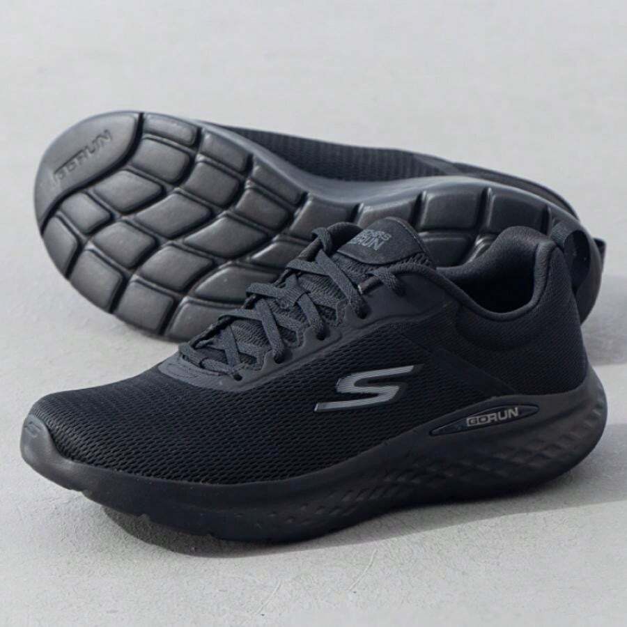 Skechers Lekkie, oddychające, codzienne trampki męskie, odporne na zużycie buty do biegania, model: 220893-BBK