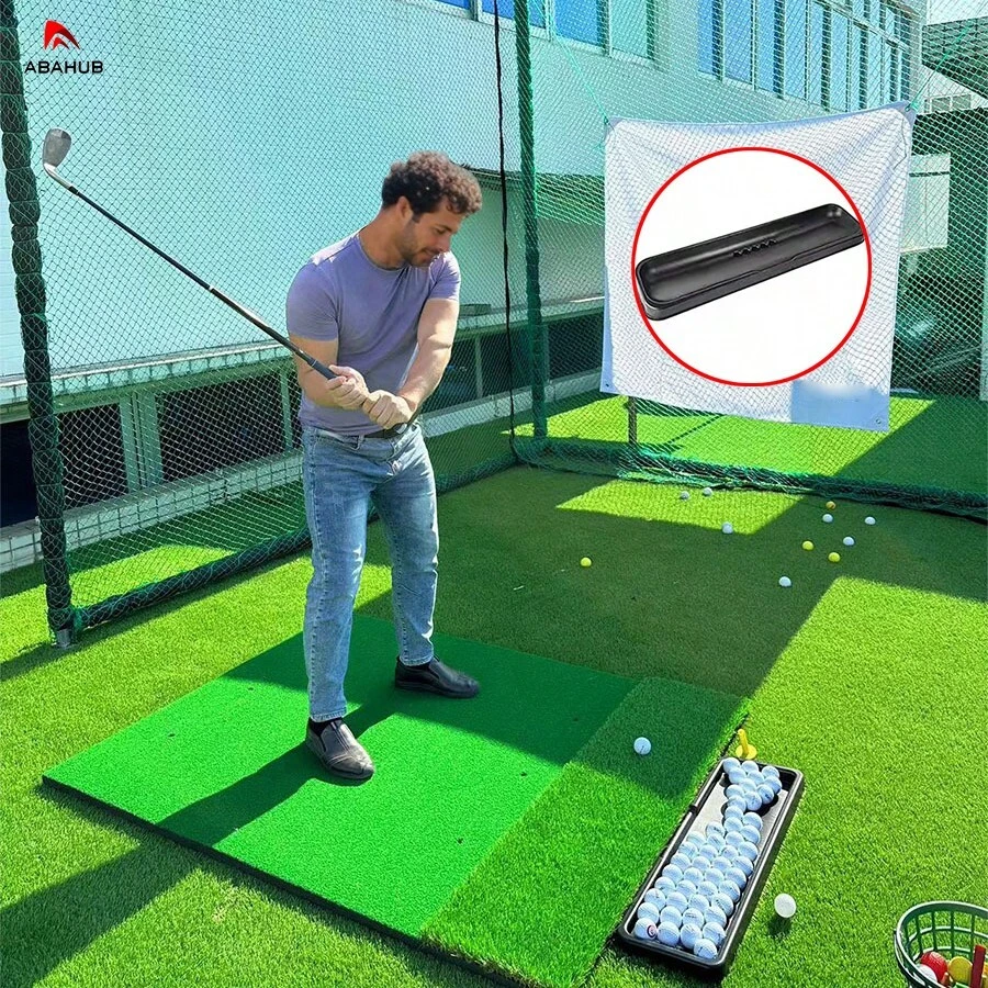 ABAHUB Bandeja para pelotas de golf, dispensador de pelotas de golf, dispositivo alargado de almacenamiento de golf, contenedor de almacenamiento de pelotas de golf, accesorio de entrenamiento de golf, apto para práctica en casa, tanto interior como exterior.