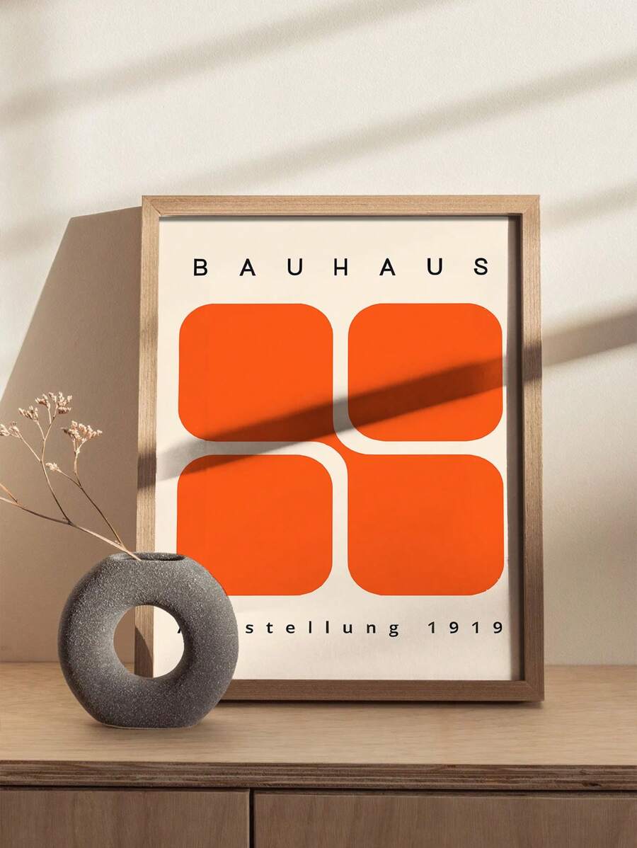 1pc Modern Orange Abstract Canvas Art Print - Frameless Polyester Wall Decor For Living Room, Bedroom, Office - Minimalist Mid-Century Design - Perfect Christmas Gift, Room Decor, Retro, Corridor Decoration, Perfect For Room Decor