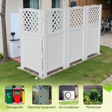 Mampara de privacidad de resina para exteriores Rankok, 4 paneles de valla para patio