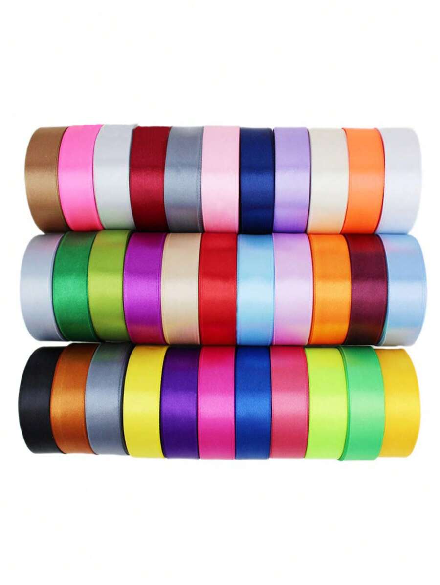 (25yards/Pack) 2.5cm Polyester Ribbon Gift Packaging, Baking Packaging, Gift And Flower Packaging, Wedding Decoration, Handmade DIY, Headwear, Clothing Accessories