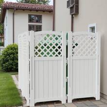 Mampara de privacidad de resina para exteriores Rankok, 4 paneles de valla para patio