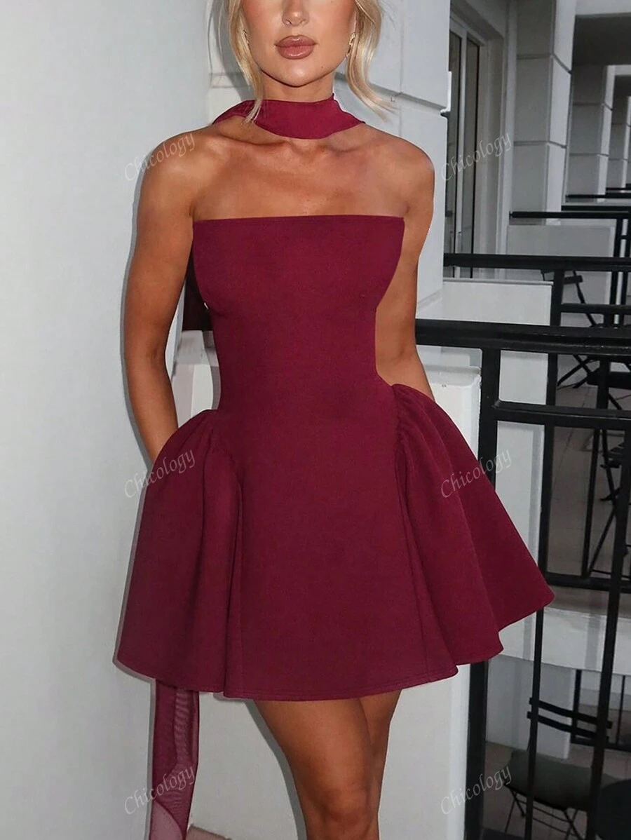Abito estivo da donna aderente a tubo, a linea A, mini, elegante, sexy, abito da festa, abito da cocktail per invitati a un matrimonio