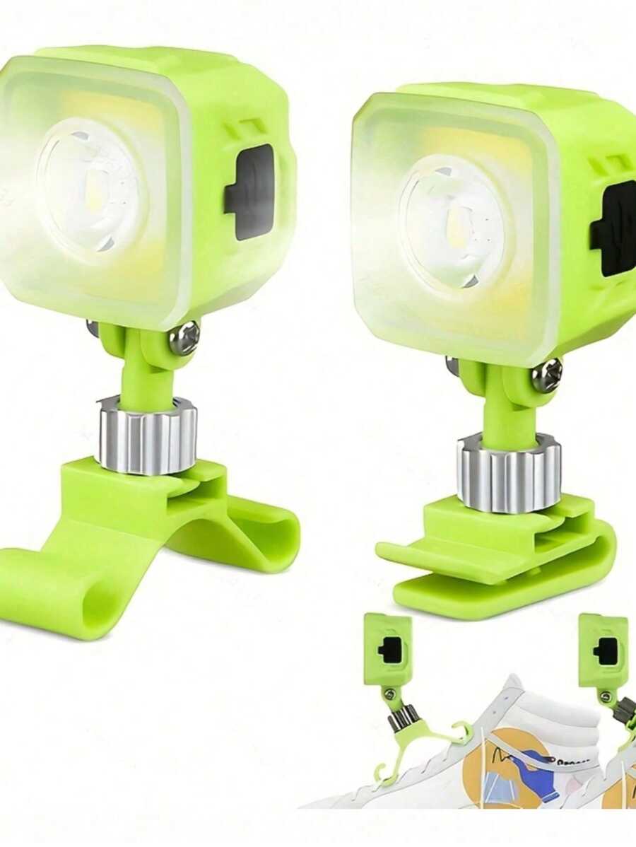 Luces Lamparas Linternas Mini Led Para Zapatos 2 Piezas Recargables Portatiles Ligeras