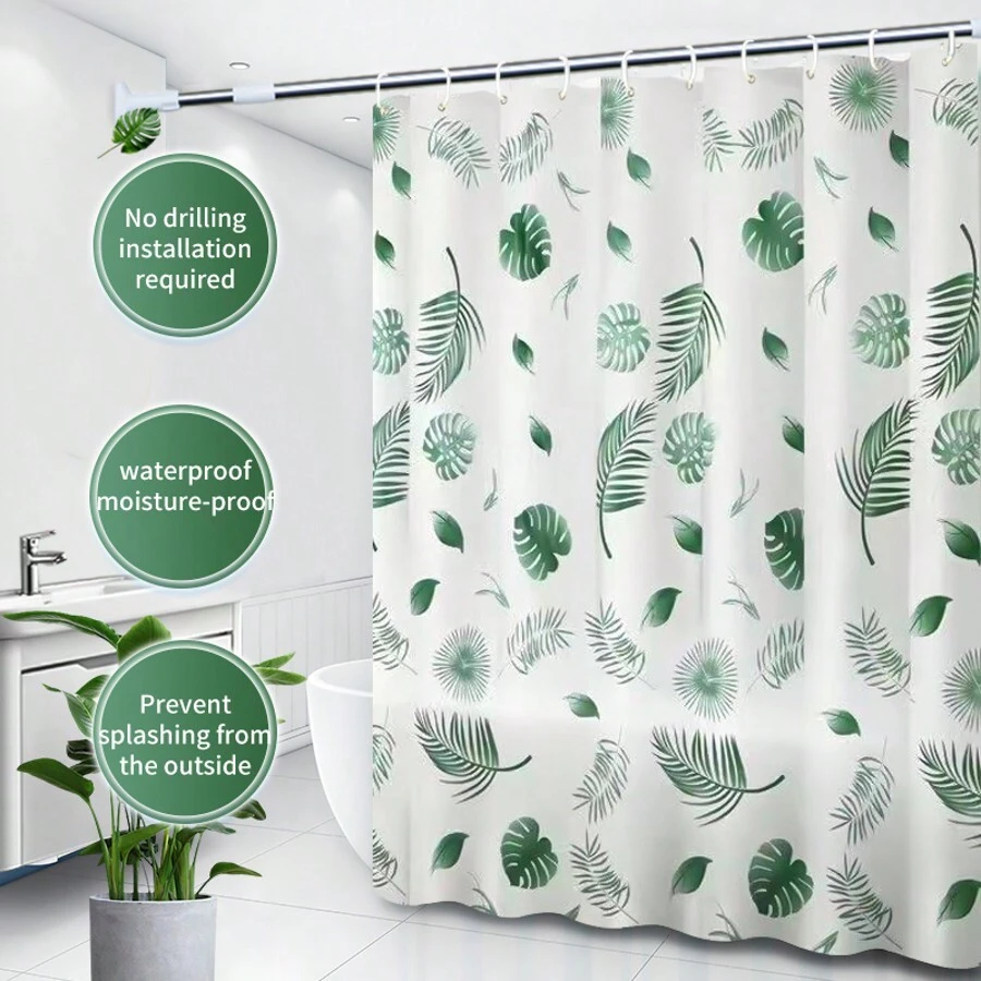 Bathroom Shower Curtain Set, Waterproof, Mildew-Proof, No-Drill Shower Curtain, Bathroom Window Curtain, Divider Curtain For Shower/Bath