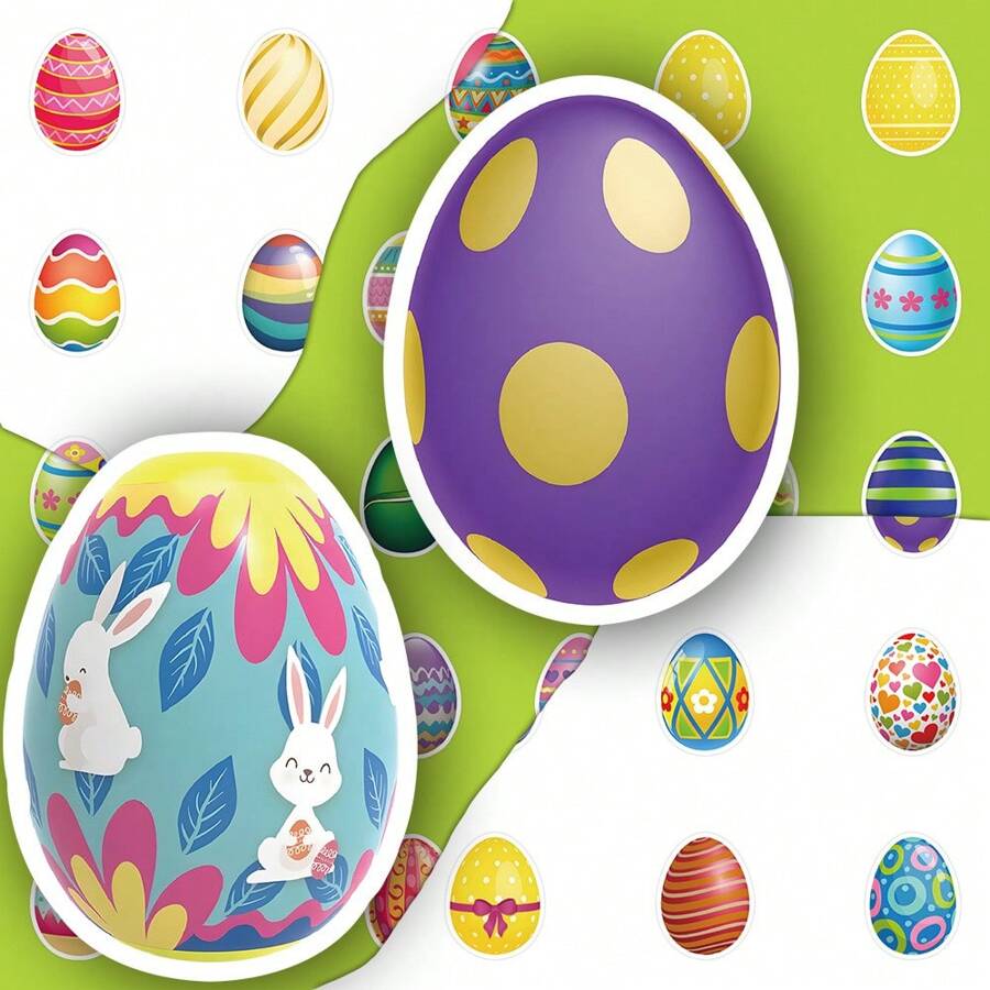 50 Sheets Easter Egg Graffiti Stickers, Exquisite And Fashionable Personalized Decorative Stickers, Waterproof Stickers For Suitcases, Diy Decorative Stickers For Laptops, Guitars, Water Bottles, Motorcycles