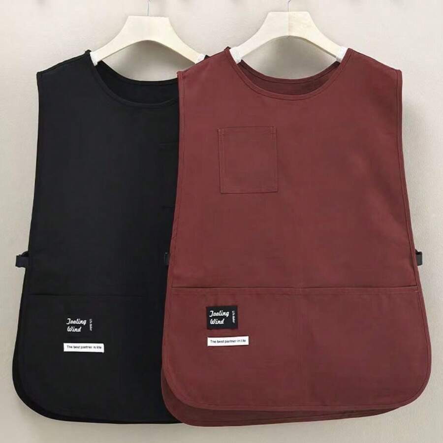 1 pezzo Grembiule impermeabile e antimacchia di stile gilet, in nylon traspirante con maniche, grembiule antisuciume multi-uso per bar/caffetteria