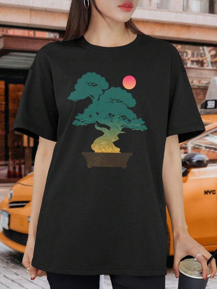 Stylish BONSAI Informal Upright Women's Women T-Women's Shirt