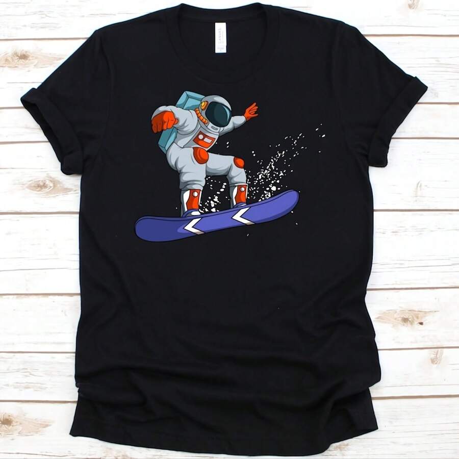 Snowboarding Astronaut Shirt, Snowboarder Gift, Snowboard Design, Winter Activity, Ski-Board Shirt, Snowboarding Lovers, Astronaut Graphic