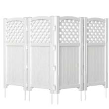 Mampara de privacidad de resina para exteriores Rankok, 4 paneles de valla para patio