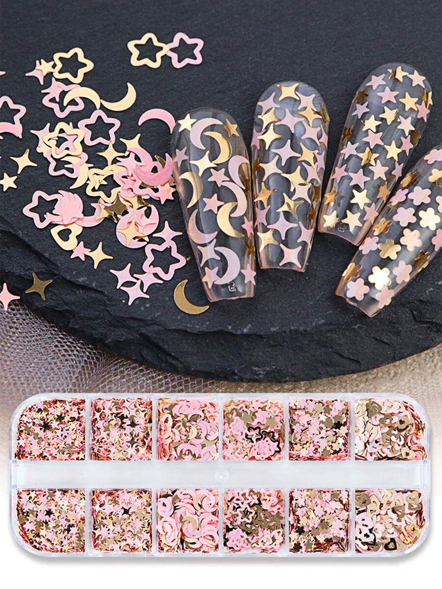 Lentejuelas de decoración en forma de corazón, mariposa y flor - Purpurina de uñas de estilo mezclado con suministros DIY para la decoración