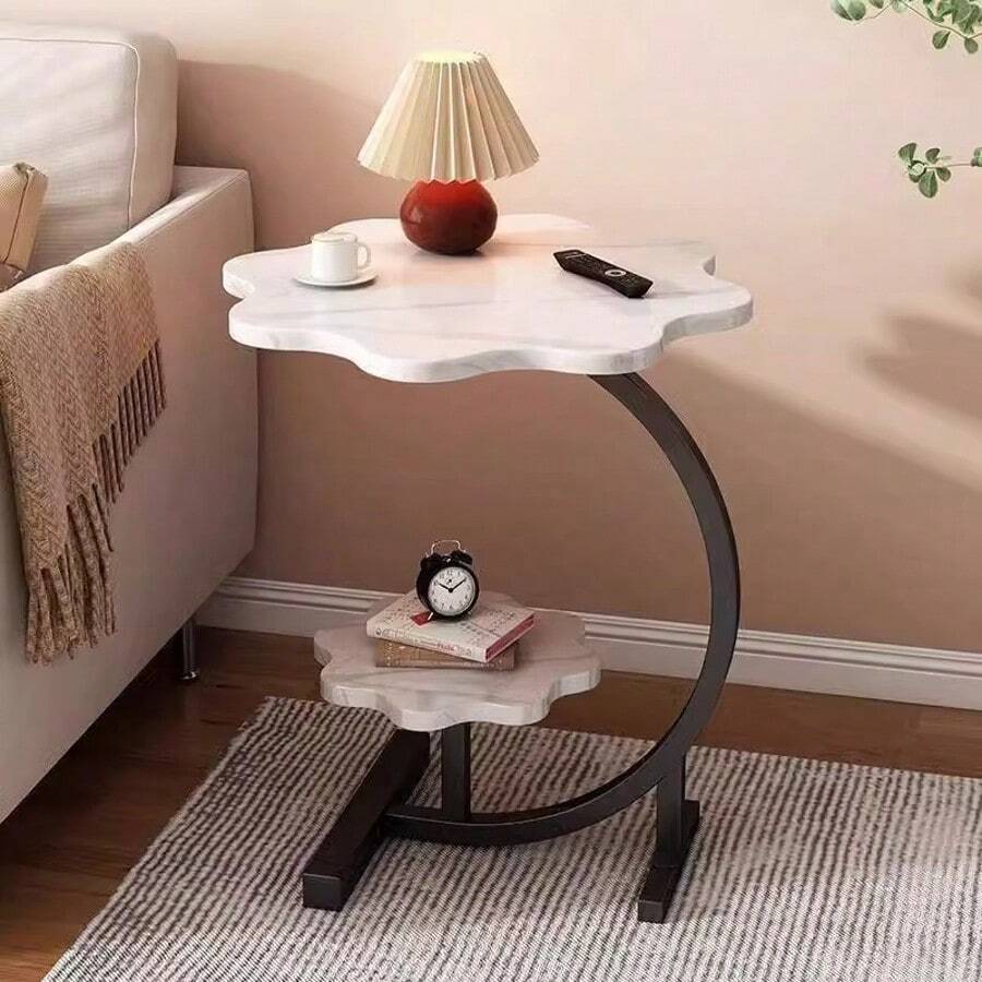 Table basse de luxe minimaliste à double couche pour le salon et la salle à manger