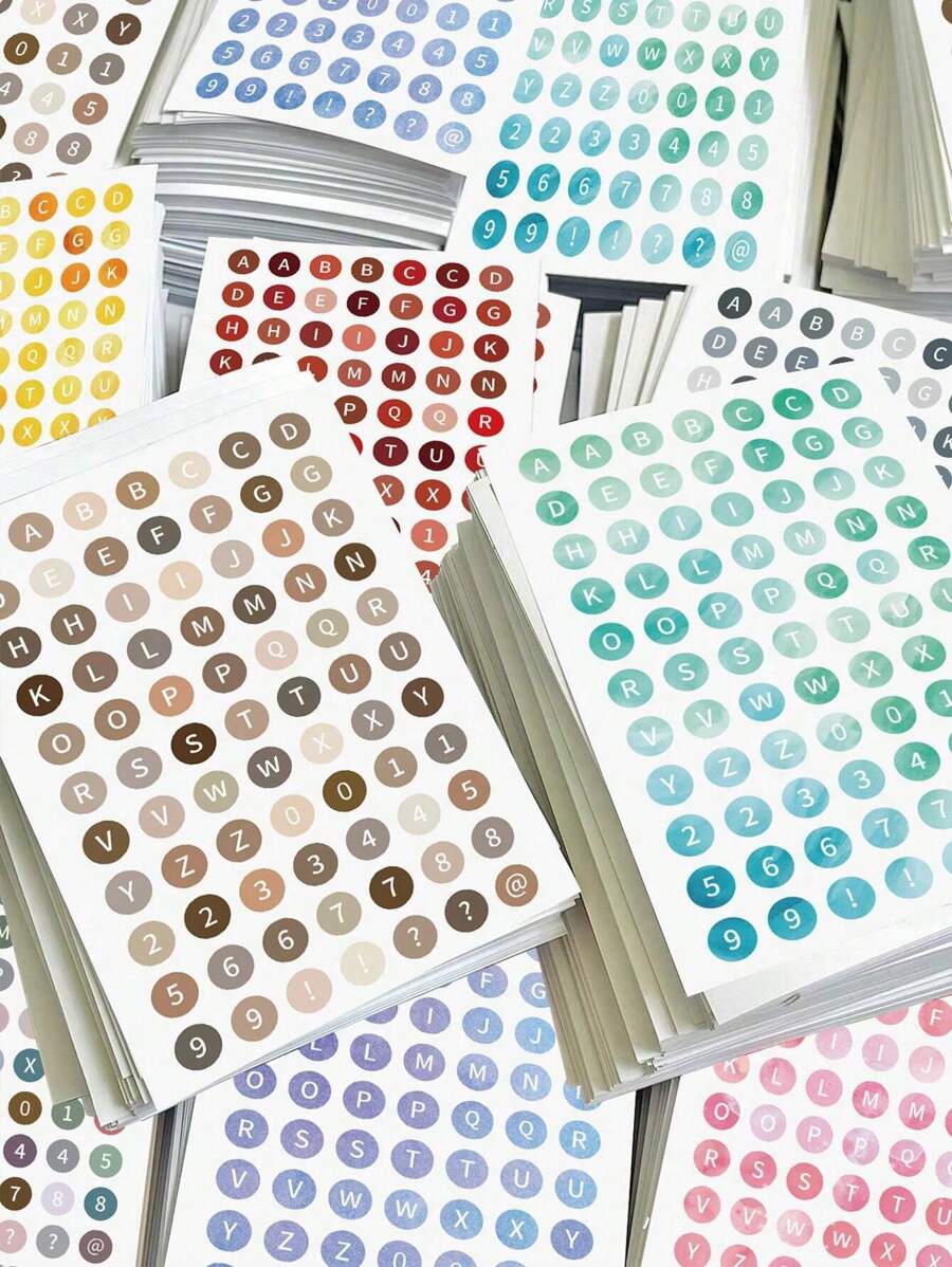 8pcs/Set Letter & Number Stickers 8 Color Combos Waterproof & Wear-Resistant - Ideal For DIY, Journals, & Alphanumeric Designs,School Supplies,Back To School