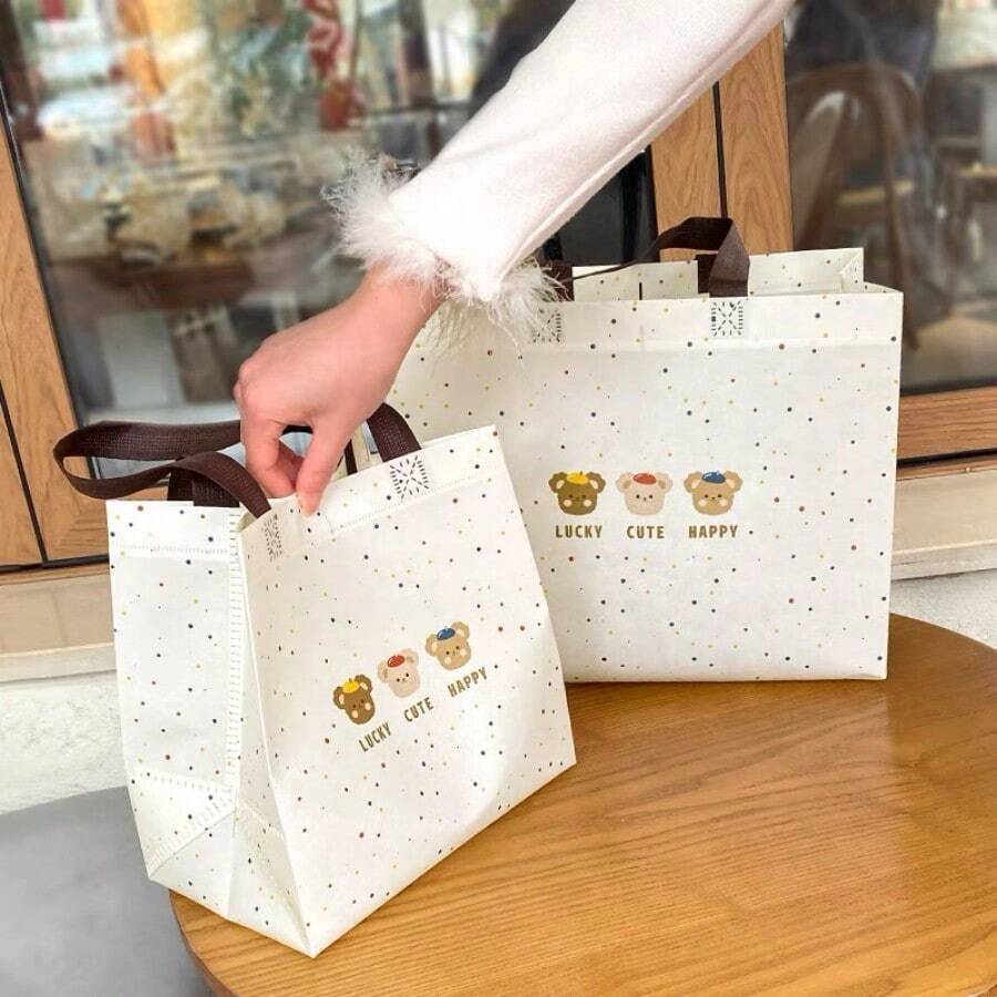 5pcs/10pcs Cute Animal Pattern Non-Woven Fabric Gift Tote Bags,Gift Box,Box,Bridesmaid Gifts,Gift Bags,Gift Bag,Bag,Gift Bag Paper,Gift Bag Small,Gift Bag Pink,Packing Bags,Hen Do Gift Bags, For Mother's Day , Bridesmaid Gifts , Gratuation Gifts , Birthday Gifts,Wedding Gifts