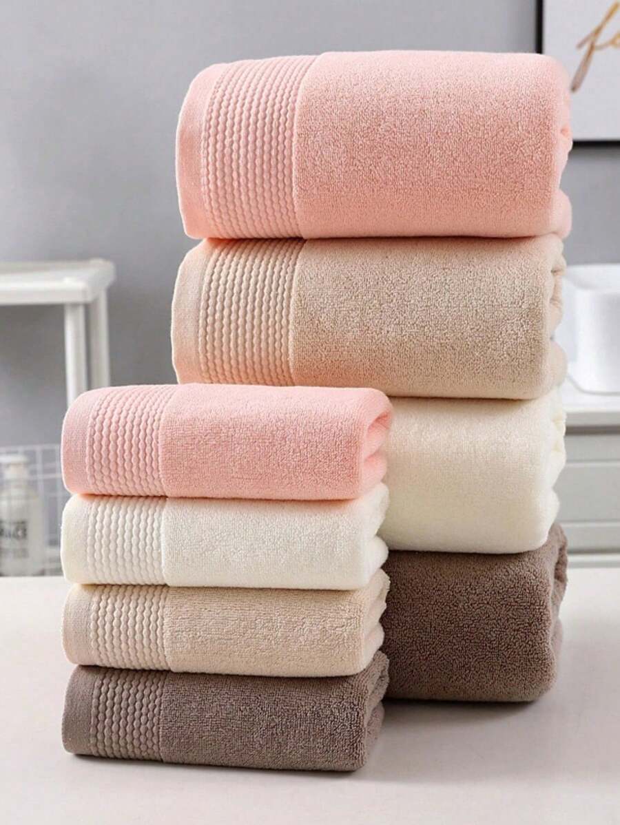 1pc Segmented Faux Pearl Towel, Simple & Elegant Luxury Bathroom Hand/Bath Towel, Super Soft, Absorbent, Skin-Friendly, Suitable For Bathroom, Gym, Hotel, Beach, Daily Necessity, Perfect Gift For Home And Travel