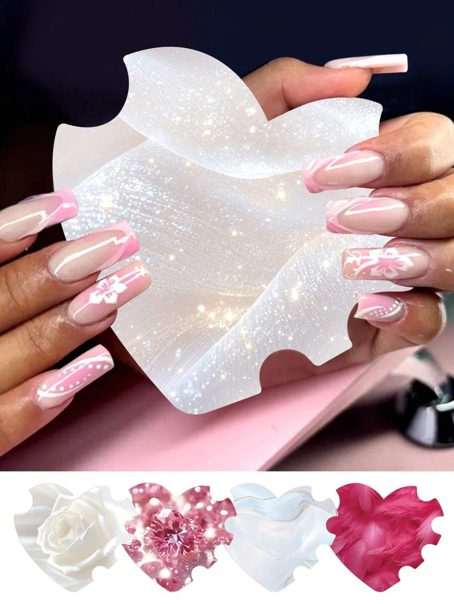 10 Piezas Tarjetas de Exhibición de Arte de Uñas con Forma de Corazón, Accesorio de Fotografía Artesanal de Uñas, Tablero Mostrador para Exhibición de Uñas Postizas, Accesorio de Salón de Manicura, Tablero de Exhibición para Selfies de Uñas