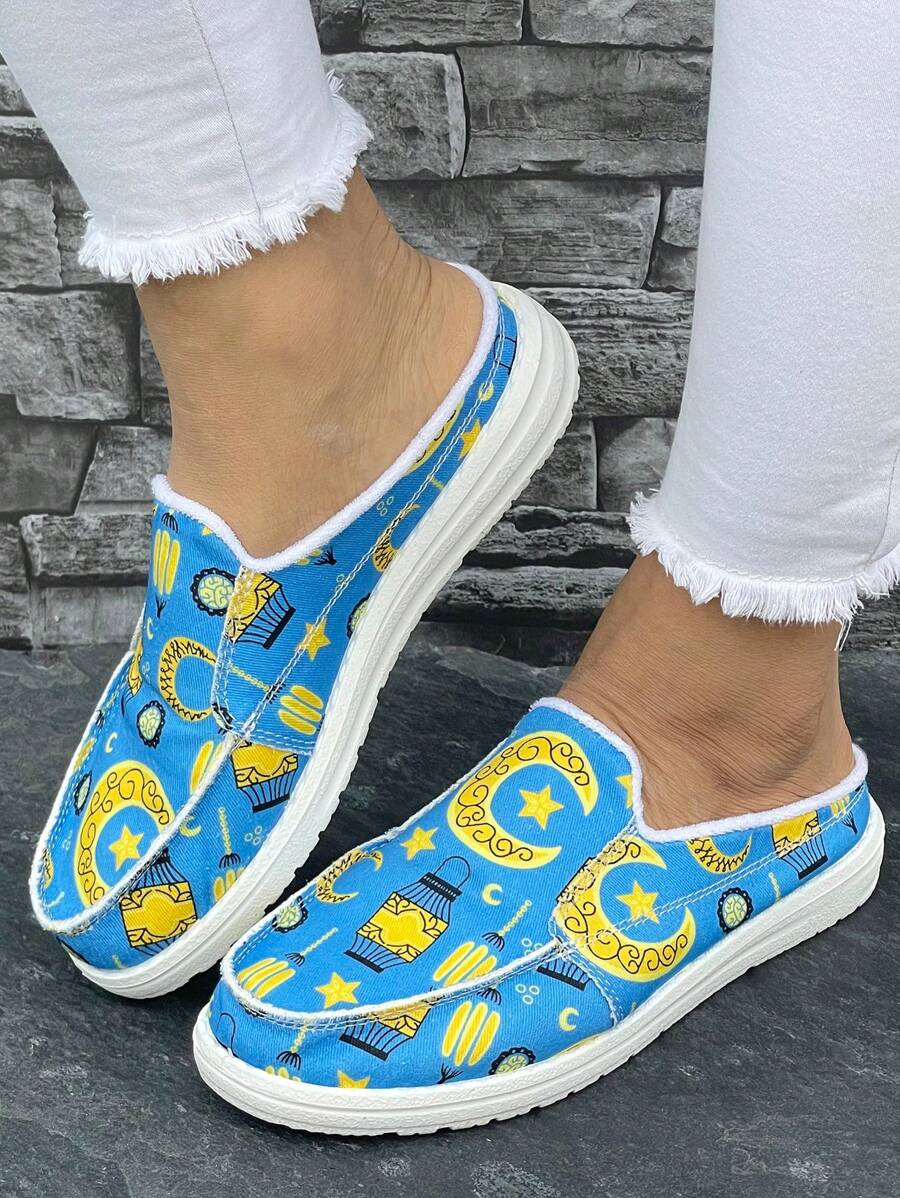 Sandalias exteriores deslizantes para mujer, nuevos zapatos casuales planos de moda de primavera, cómodos zapatos deportivos ligeros de puntera redonda simple y poco profunda