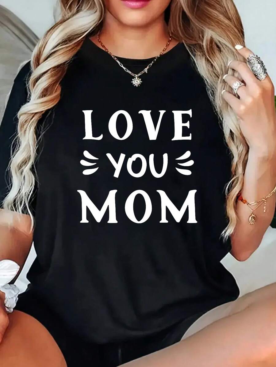Women Short Sleeve Top Summer Shirts Cotton Breathability And Moisture Absorption Birthday Gift For Mother Mother'S Day Gifts For Wife Mom Suitable For Daily Home Travel Fitness Etc