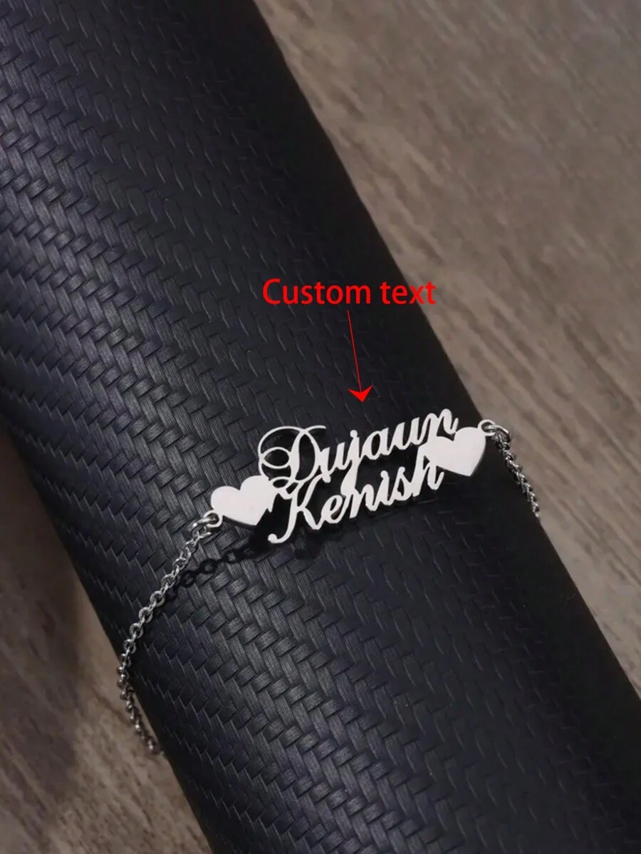 Uniek hartvormig ontwerp kettingarmband, elegante en eenvoudige stijl roestvrijstalen sieraden, prachtige gepersonaliseerde meisjesarmband
